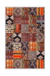 Conceptum Alfombra para Pasillo 100x200 cm, Poliéster 100%, Diseño 3D, Lavable a Máquina, Antibacteriana y Antideslizante, Gris